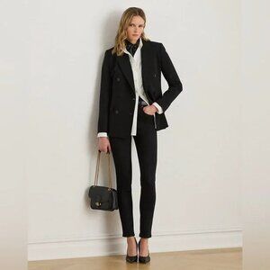 NWT Ralph Lauren size 2, slim fitted black sleek pants, curvy, luxury, classic
